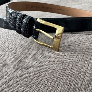 🔥 Mezlan Mens Genuine Ostrich Black Dress Belt A07257. Size 40